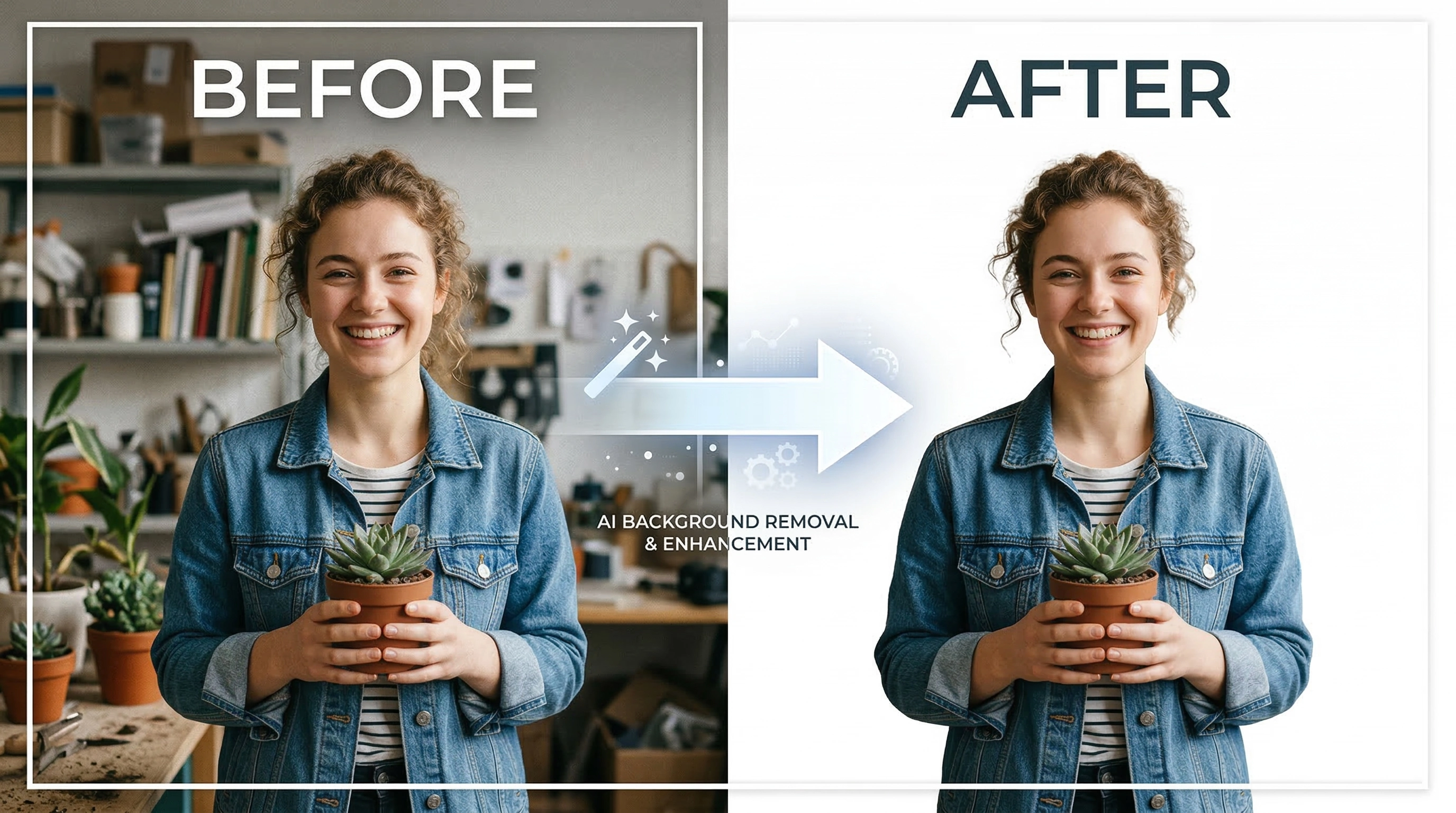 Before and After Background Removal Example