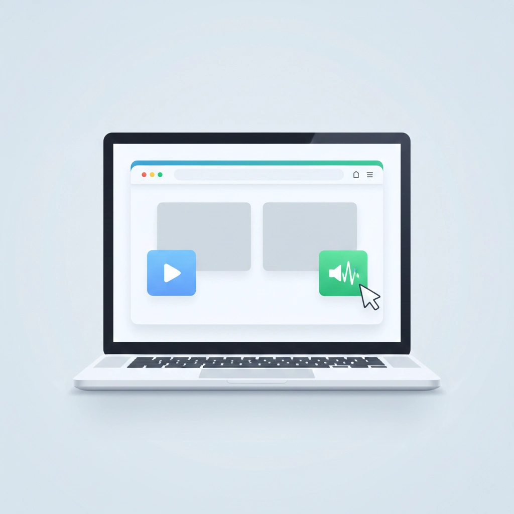 Upload video and audio files in a browser to merge audio and video online into one MP4